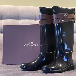 Coach Rain boots size 7 Black